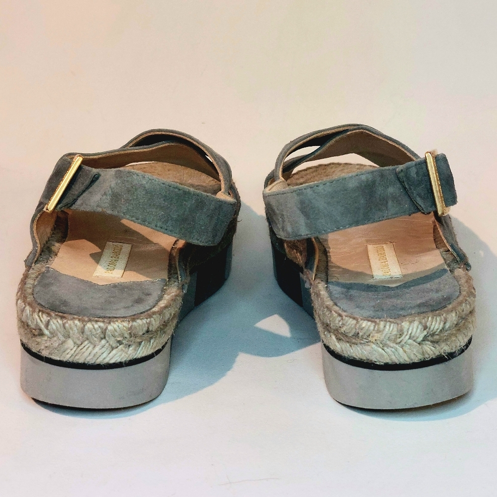 Paloma Barcelo grey microsuede espadrille flatform slingback sandals, EU41, new - Picture 3 of 15